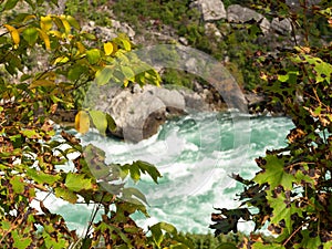 Niagara River flowing through gorge with rapids