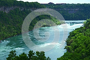 Niagara River rapids in Ontario Canada along the hiking trails of Niagara Glen