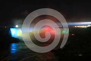 Niagara's Horseshoe Falls Falls at Night