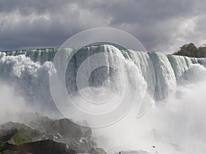 Niagara with stormy clouds imminent