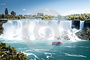 Niagara waterfall from above,Aerial view of Niagara waterfall.