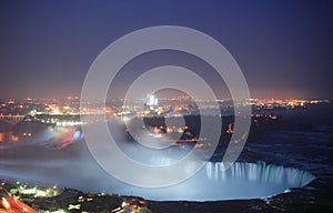 Niagra falls at night photo