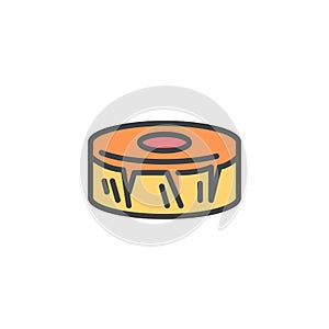 Nian Gao cake filled outline icon