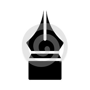 Nib glyph flat vector  icon
