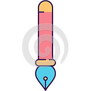 Nib pen with ink tip icon vector illustration