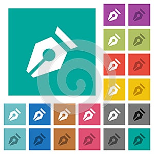 Nib solid square flat multi colored icons