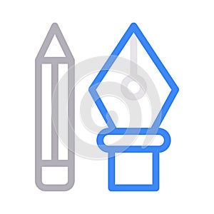 Nib thin color line vector icon