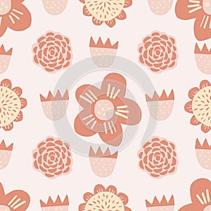 Pastel retro simple flower pattern photo