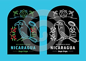 Nicaragua coffee beans label design