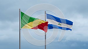 Nicaragua and Congo-Brazzaville flag