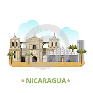 Nicaragua country design template Flat cartoon sty