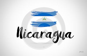nicaragua country flag concept with grunge design icon logo photo