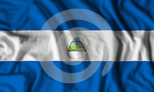Nicaragua flag realistic waving photo