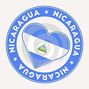 Nicaragua heart flag badge. photo