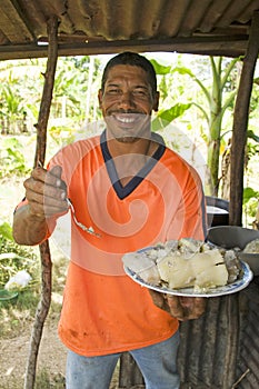 Nicaragua man seafood rundown food