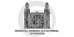 Nicaragua, Managua, Old Cathedral, Of Managua travel landmark vector illustration photo