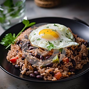 Nicaraguan Gallo Pinto: Filling and Satisfying Rice and Beans with Fried Plantains and Egg