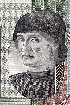 Niccolo Machiavelli portrait from Italian money