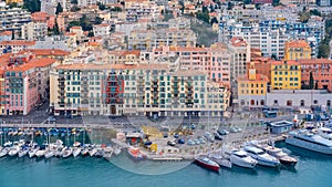 Nice, aerial view of the harbor