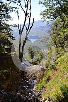 Nice amazing Bariloche, Argentina. Landscape mountains and  Lake Nahuel Huapi