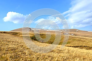 Nice autumn landscape with cloudly sky