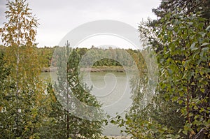 Nice autumn landscape with lake