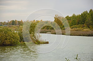 Nice autumn landscape with lake