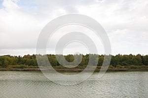 Nice autumn landscape with lake