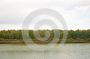 Nice autumn landscape with lake