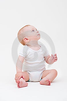 Nice baby in white t-shirt