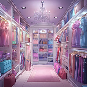 nice background of elegant clothes room