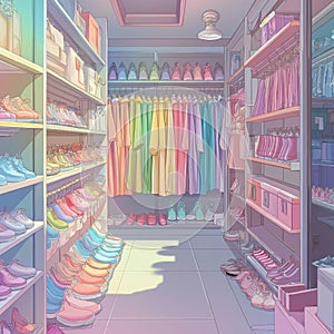 nice background of elegant clothes room
