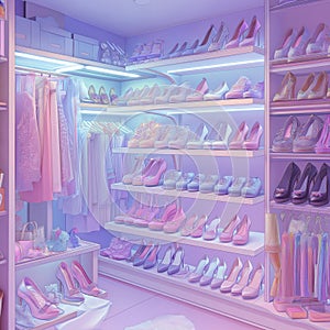 nice background of elegant clothes room