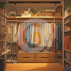 nice background of elegant clothes room