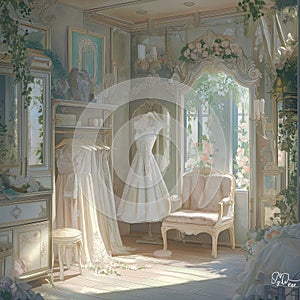 nice background of elegant clothes room