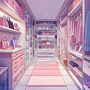 nice background of elegant clothes room