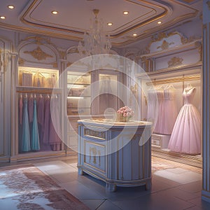 nice background of elegant clothes room