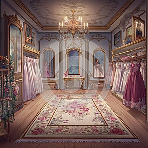 nice background of elegant clothes room