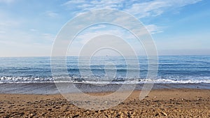 Nice Beart beach in France with clean water and blue sky