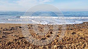 Nice Beart beach in France with clean water and blue sky