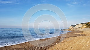 Nice Beart beach in France with clean water and blue sky