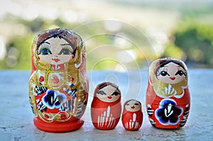 Nice and beautiful wooden dolls Matrioska photo