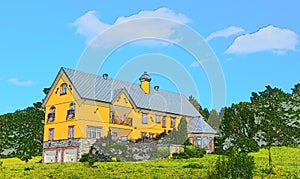 Nice and big house ont the countryside in Quebec, Canada photo
