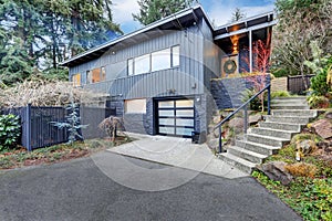 Nice blue American home exterior