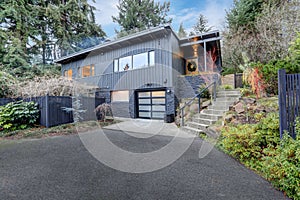 Nice blue American home exterior