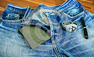 Nice blue jeans in vintage style