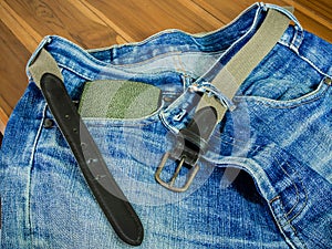 Nice blue jeans in vintage style