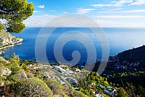 Nice city coastline from top view