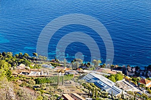 Nice city coastline from top view