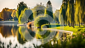 Nice city park by the lake